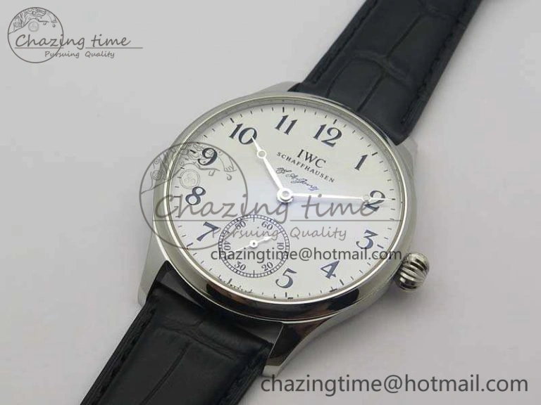 Portuguese Fa Jones IW544202 SS GSF 1:1 Best Edition White Dial On Leather Strap