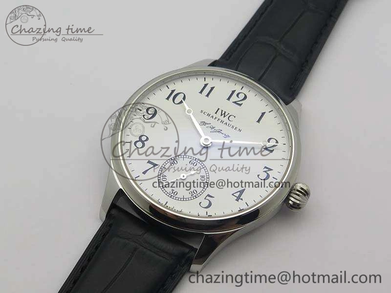 Portuguese Fa Jones IW544202 SS GSF 1:1 Best Edition White Dial On Leather Strap
