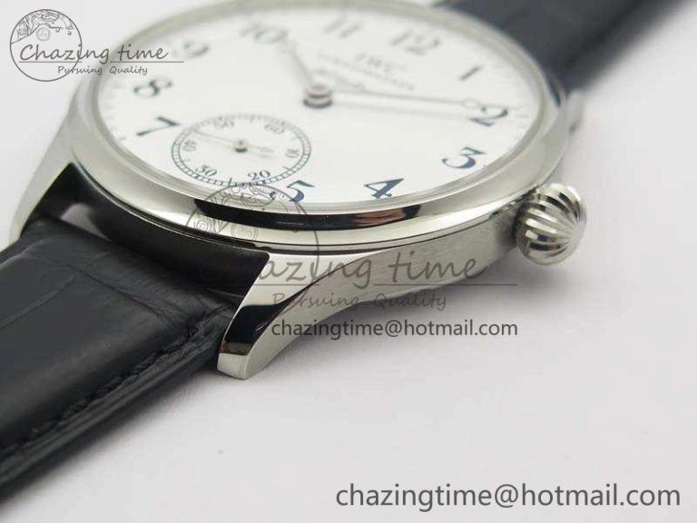 Portuguese Fa Jones IW544202 SS GSF 1:1 Best Edition White Dial On Leather Strap