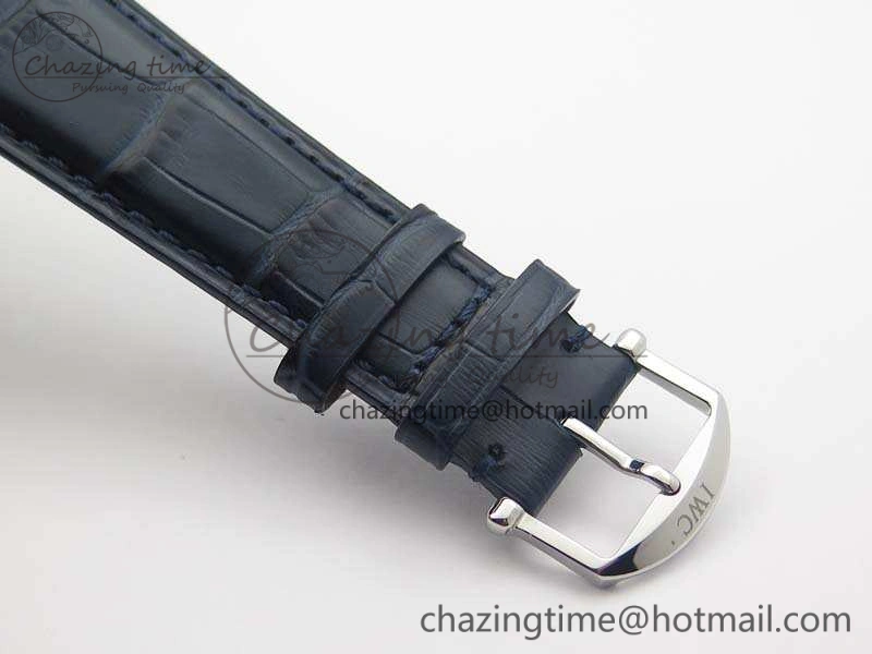 Portuguese Fa Jones IW544203 SS GSF 1:1 Best Edition White Dial On Leather Strap