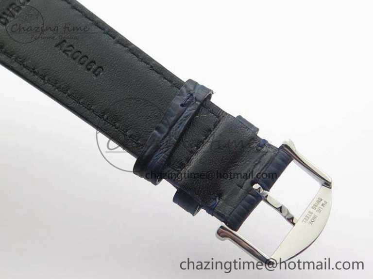 Portuguese Fa Jones IW544203 SS GSF 1:1 Best Edition White Dial On Leather Strap