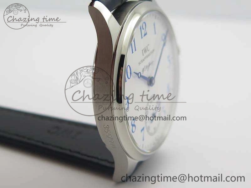 Portuguese Fa Jones IW544203 SS GSF 1:1 Best Edition White Dial On Leather Strap
