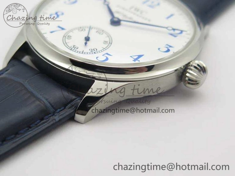 Portuguese Fa Jones IW544203 SS GSF 1:1 Best Edition White Dial On Leather Strap