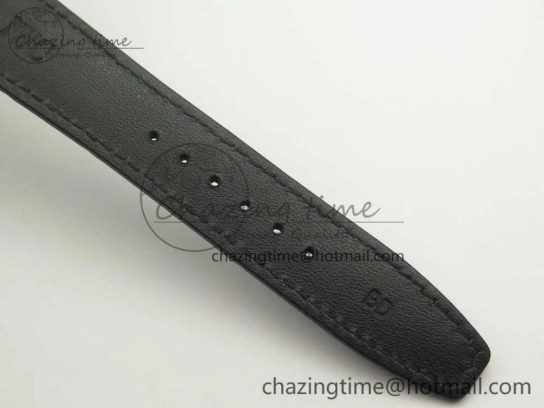 Portuguese Flying Tourbillon SS Gray Dial 2 Sub Dials on Black Leather Strap