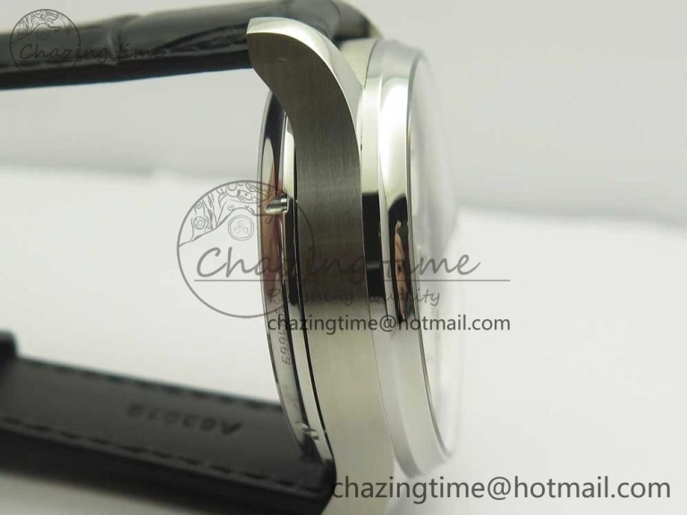 Portuguese Flying Tourbillon SS Gray Dial 2 Sub Dials on Black Leather Strap
