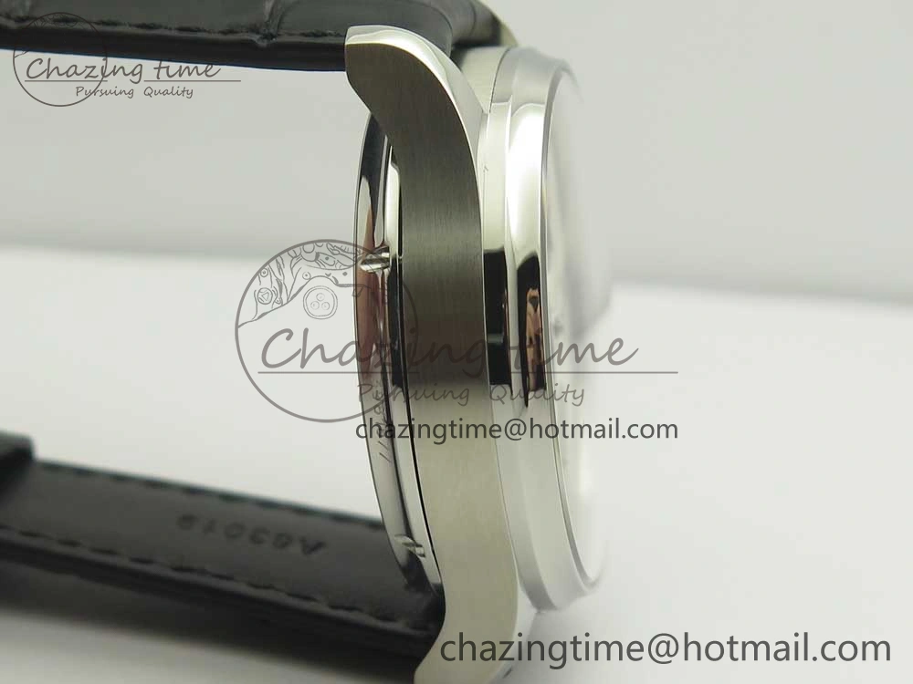 Portuguese Flying Tourbillon SS White Dial 2 Sub Dials on Black Leather Strap