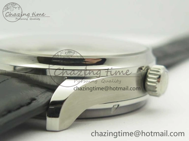 Portuguese Flying Tourbillon SS White Dial 2 Sub Dials on Black Leather Strap
