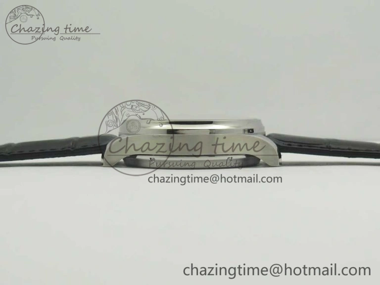 Portuguese Flying Tourbillon SS White Dial 2 Sub Dials on Black Leather Strap