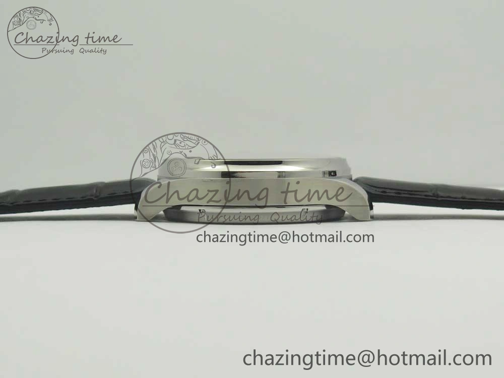 Portuguese Flying Tourbillon SS White Dial 2 Sub Dials on Black Leather Strap