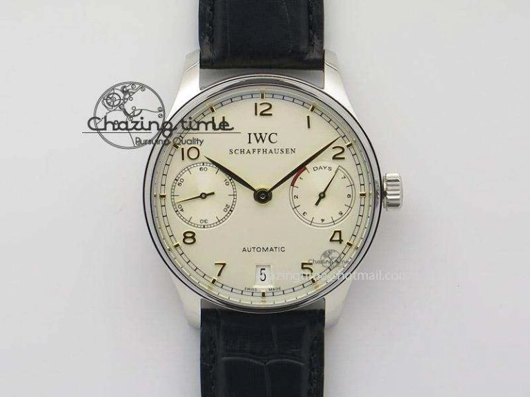 Portuguese IW358304 ZF 1:1 Best Edition SS Blue Dial on Leather Strap A82200