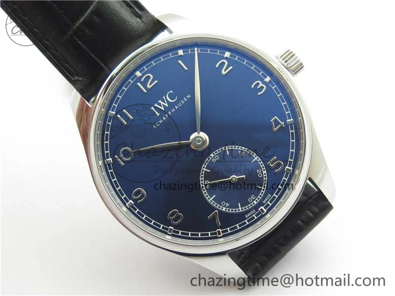 Portuguese IW358304 ZF 1:1 Best Edition SS Blue Dial on Leather Strap A82200