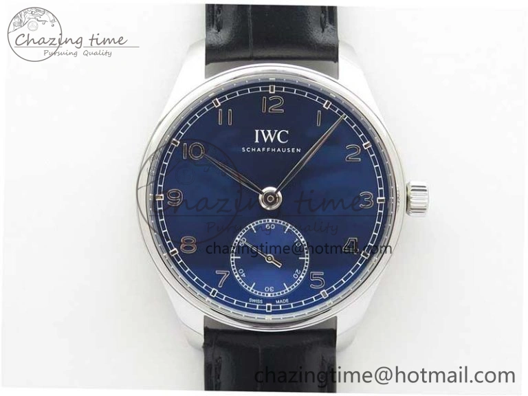 Portuguese IW358304 ZF 1:1 Best Edition SS Blue Dial on Leather Strap A82200