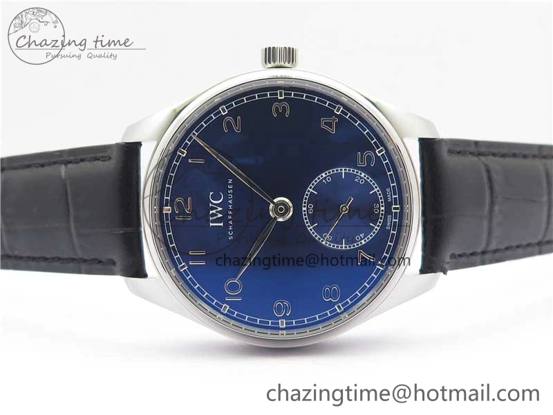 Portuguese IW358304 ZF 1:1 Best Edition SS Blue Dial on Leather Strap A82200