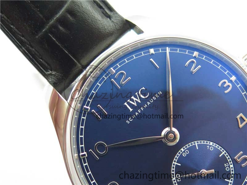 Portuguese IW358304 ZF 1:1 Best Edition SS Blue Dial on Leather Strap A82200