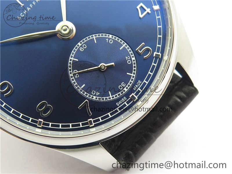 Portuguese IW358304 ZF 1:1 Best Edition SS Blue Dial on Leather Strap A82200