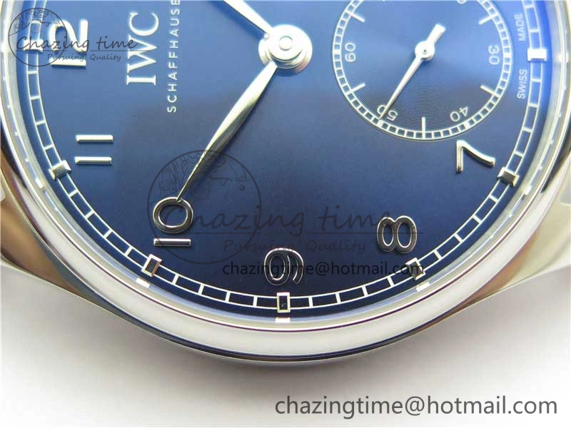 Portuguese IW358304 ZF 1:1 Best Edition SS Blue Dial on Leather Strap A82200