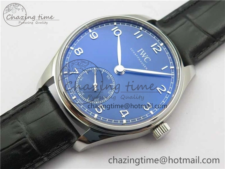 Portuguese IW358304 ZF 1:1 Best Edition SS Blue Dial on Leather Strap A82200