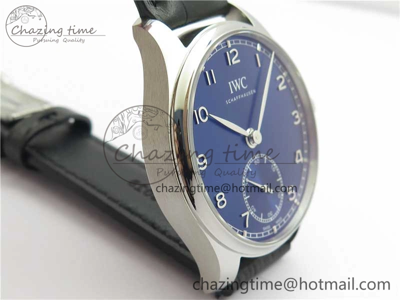 Portuguese IW358304 ZF 1:1 Best Edition SS Blue Dial on Leather Strap A82200