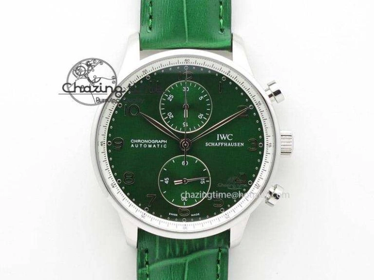 Portuguese IW358304 ZF 1:1 Best Edition SS White Dial Blue Markers on Leather Strap A82200