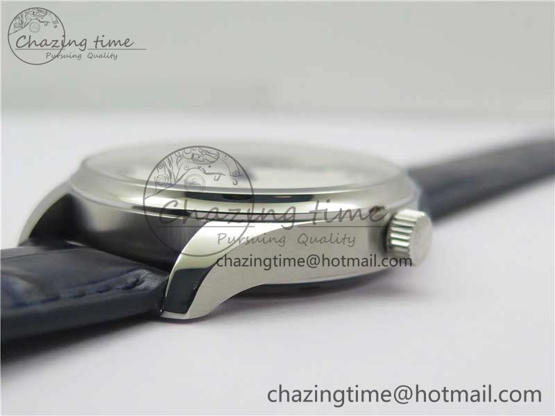 Portuguese IW358304 ZF 1:1 Best Edition SS White Dial Blue Markers on Leather Strap A82200