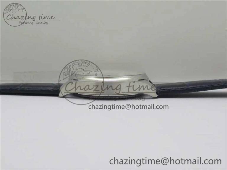 Portuguese IW358304 ZF 1:1 Best Edition SS White Dial Blue Markers on Leather Strap A82200