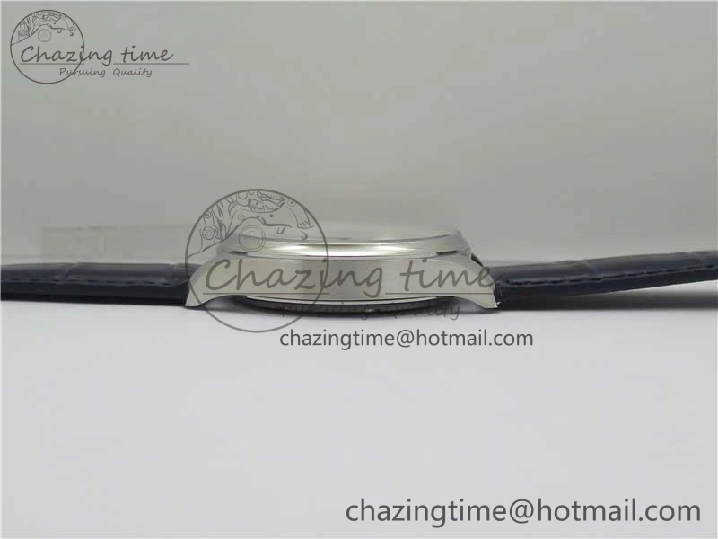 Portuguese IW358304 ZF 1:1 Best Edition SS White Dial Blue Markers on Leather Strap A82200