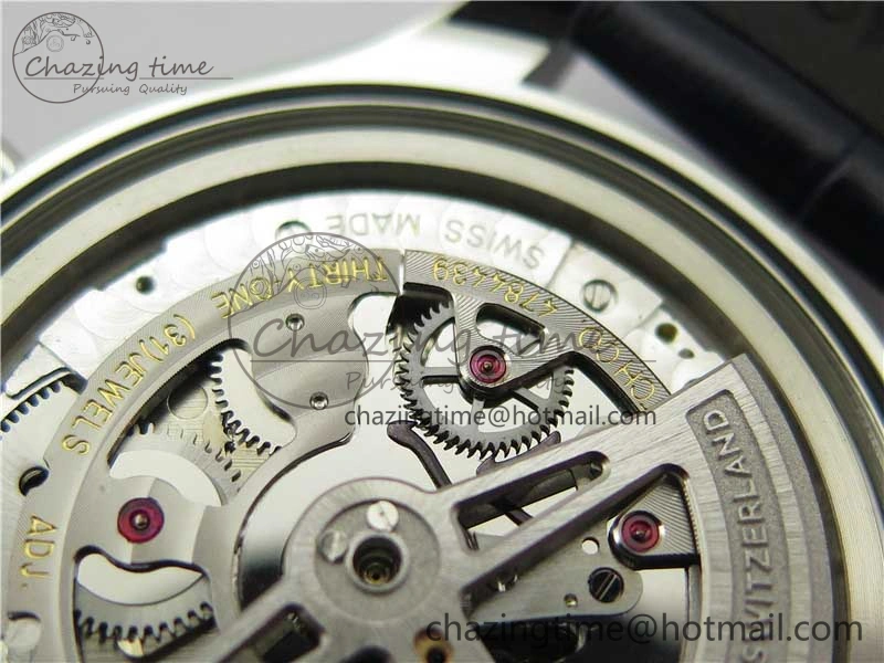 Portuguese IW358304 ZF 1:1 Best Edition SS White Dial Blue Markers on Leather Strap A82200