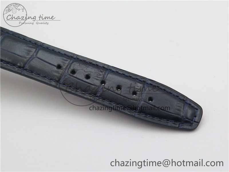 Portuguese IW358304 ZF 1:1 Best Edition SS White Dial Blue Markers on Leather Strap A82200