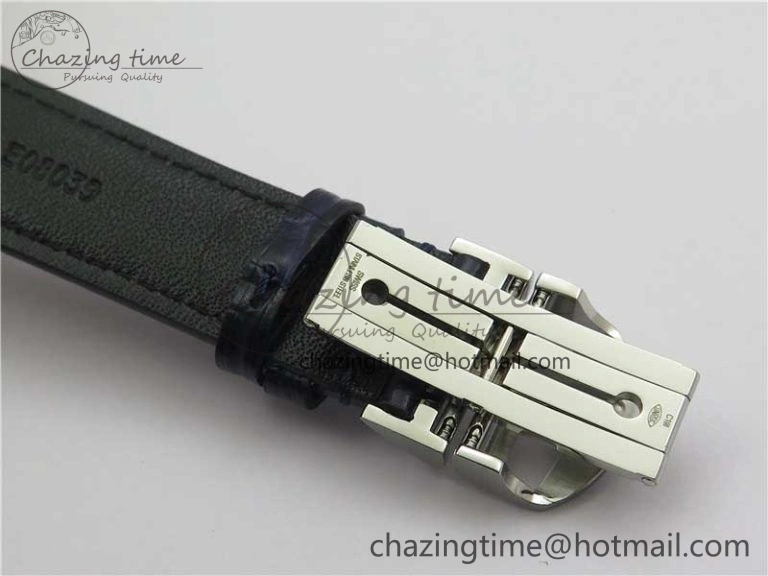 Portuguese IW358304 ZF 1:1 Best Edition SS White Dial Blue Markers on Leather Strap A82200