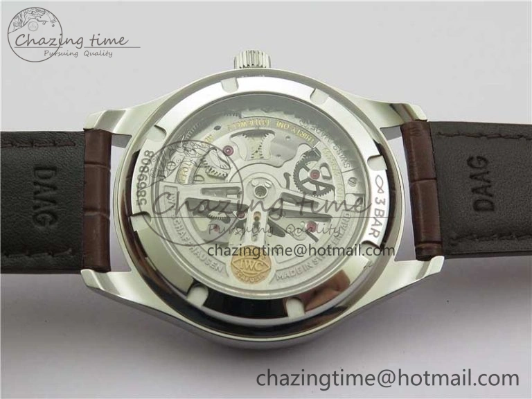 Portuguese IW358304 ZF 1:1 Best Edition SS White Dial RG Markers on Leather Strap A82200