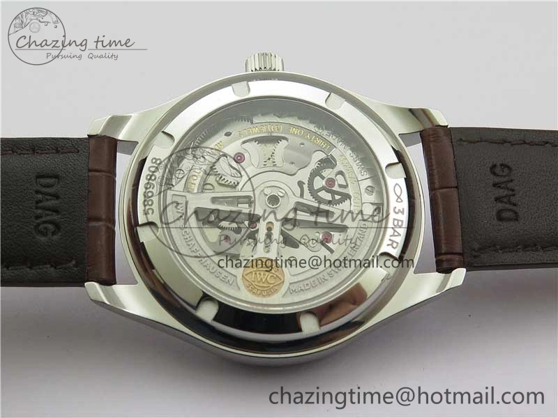 Portuguese IW358304 ZF 1:1 Best Edition SS White Dial RG Markers on Leather Strap A82200