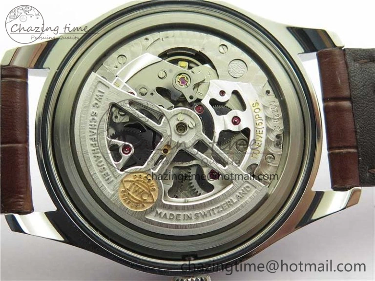 Portuguese IW358304 ZF 1:1 Best Edition SS White Dial RG Markers on Leather Strap A82200