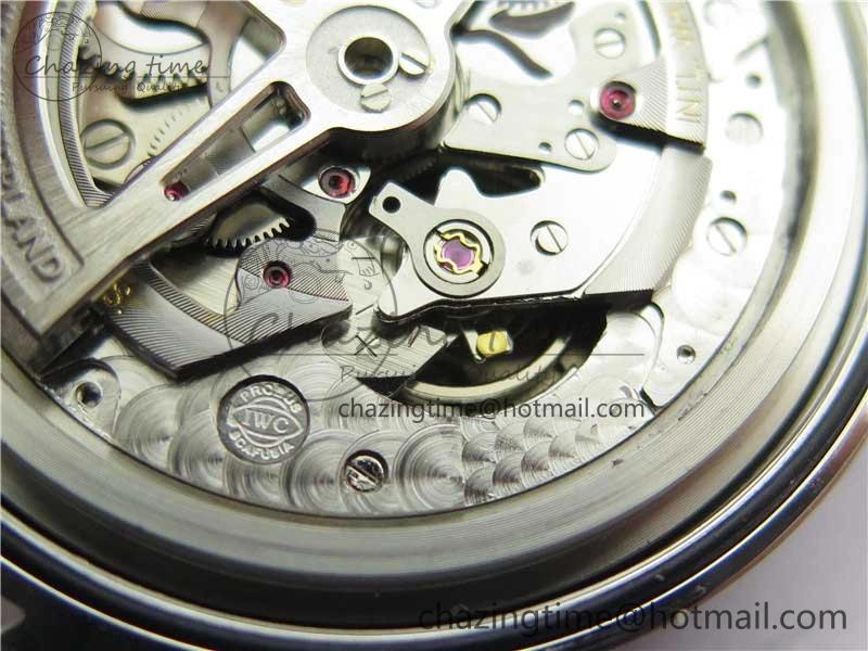 Portuguese IW358304 ZF 1:1 Best Edition SS White Dial RG Markers on Leather Strap A82200