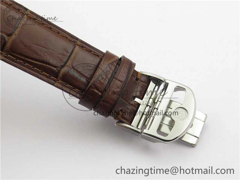 Portuguese IW358304 ZF 1:1 Best Edition SS White Dial RG Markers on Leather Strap A82200