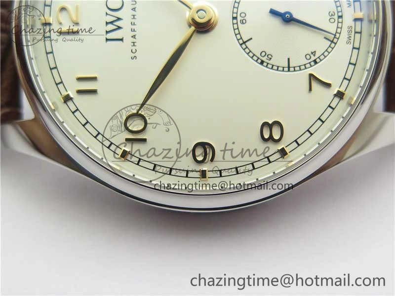 Portuguese IW358304 ZF 1:1 Best Edition SS White Dial RG Markers on Leather Strap A82200