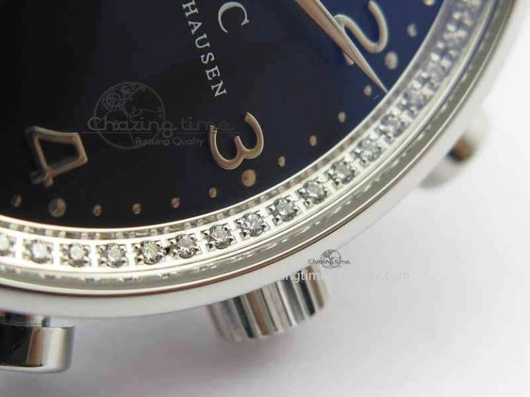 Portuguese IW3714 Diam ZF V2 1:1 Best Edition Black Dial On Black Leather Strap A79350 (Slim Movement)