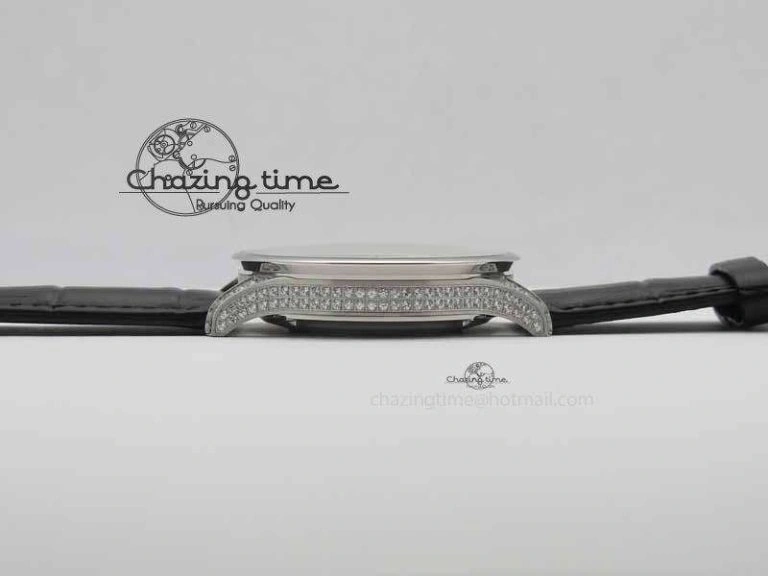 Portuguese IW3714 Diam ZF V2 1:1 Best Edition Black Dial On Black Leather Strap A79350 (Slim Movement)
