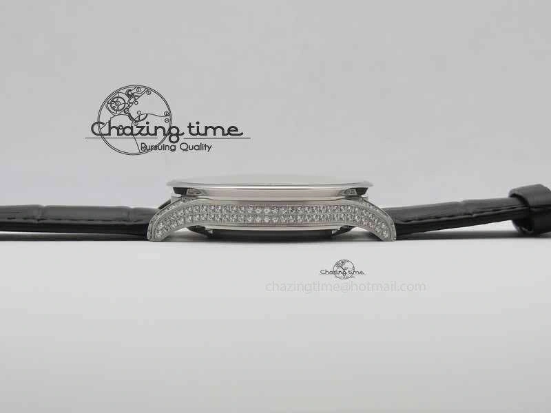 Portuguese IW3714 Diam ZF V2 1:1 Best Edition Black Dial On Black Leather Strap A79350 (Slim Movement)