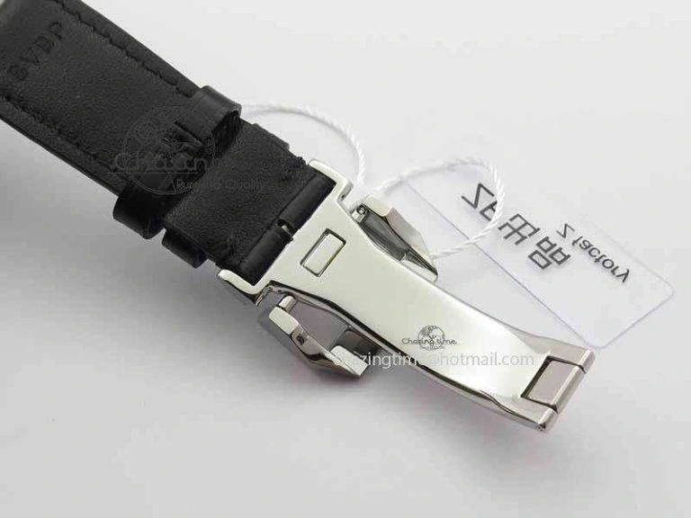 Portuguese IW3714 Diam ZF V2 1:1 Best Edition Black Dial On Black Leather Strap A79350 (Slim Movement)