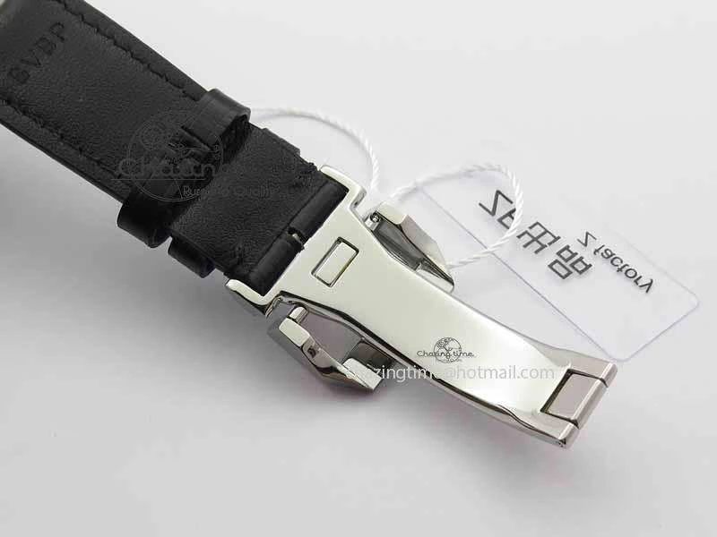 Portuguese IW3714 Diam ZF V2 1:1 Best Edition Black Dial On Black Leather Strap A79350 (Slim Movement)