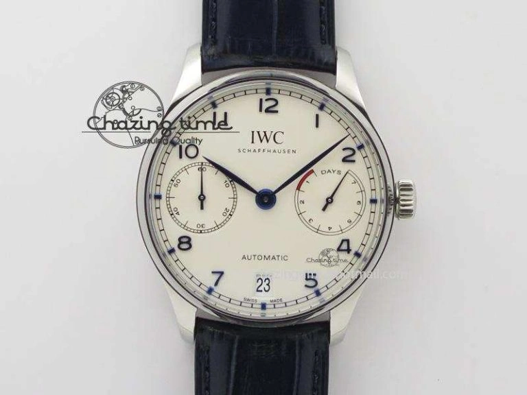 Portuguese IW3714 Diam ZF V2 1:1 Best Edition Gray Dial On Brown Leather Strap A79350 (Slim Movement)