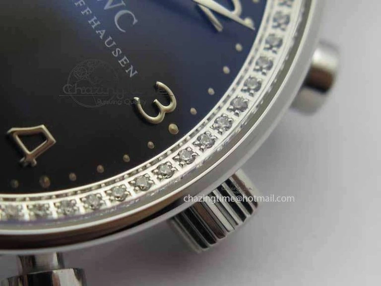 Portuguese IW3714 Diam ZF V2 1:1 Best Edition Gray Dial On Brown Leather Strap A79350 (Slim Movement)