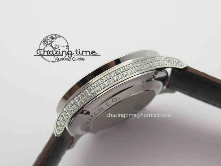 Portuguese IW3714 Diam ZF V2 1:1 Best Edition Gray Dial On Brown Leather Strap A79350 (Slim Movement)