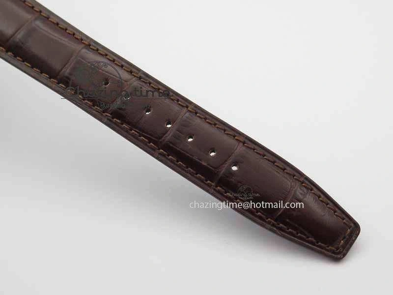 Portuguese IW3714 Diam ZF V2 1:1 Best Edition Gray Dial On Brown Leather Strap A79350 (Slim Movement)