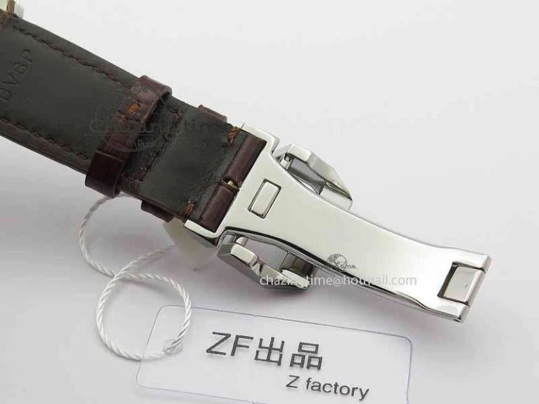 Portuguese IW3714 Diam ZF V2 1:1 Best Edition Gray Dial On Brown Leather Strap A79350 (Slim Movement)