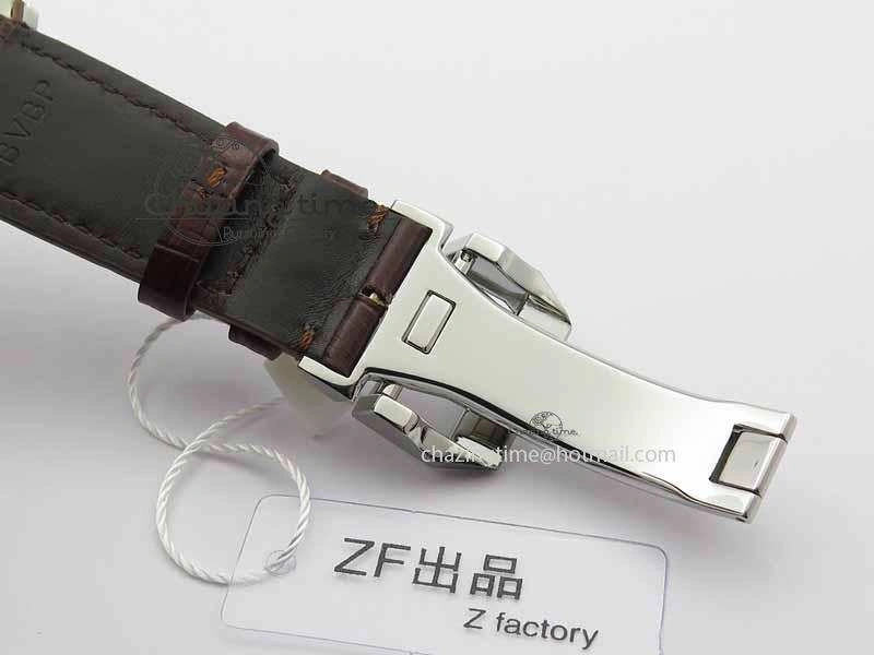 Portuguese IW3714 Diam ZF V2 1:1 Best Edition Gray Dial On Brown Leather Strap A79350 (Slim Movement)