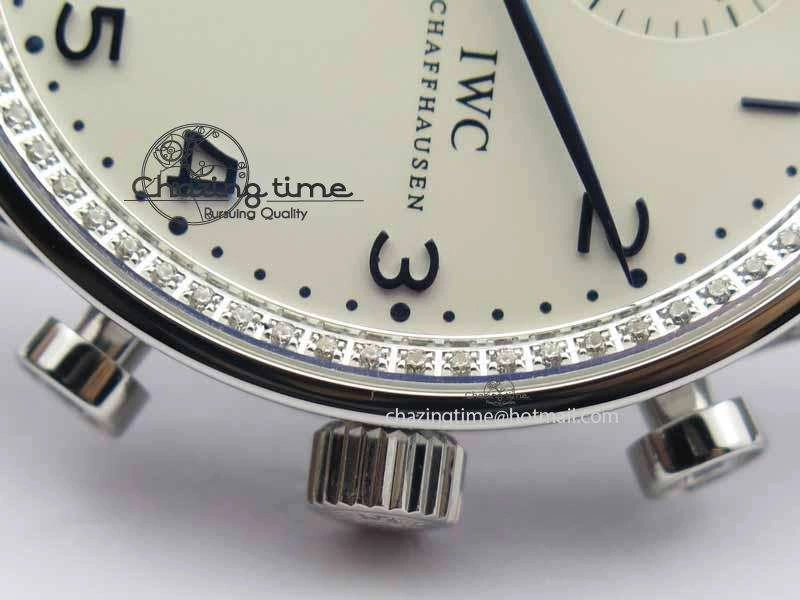 Portuguese IW3714 Diam ZF V2 1:1 Best Edition White Dial Blue Makers On Blue Leather Strap A79350 (Slim Movement)