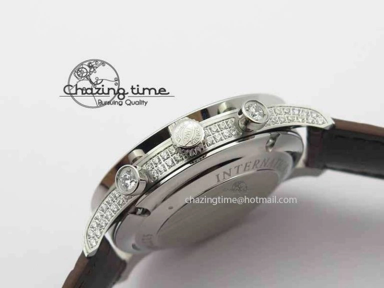 Portuguese IW3714 Diam ZF V2 1:1 Best Edition White Dial RG Numbers On Brown Leather Strap A79350 (Slim Movement)