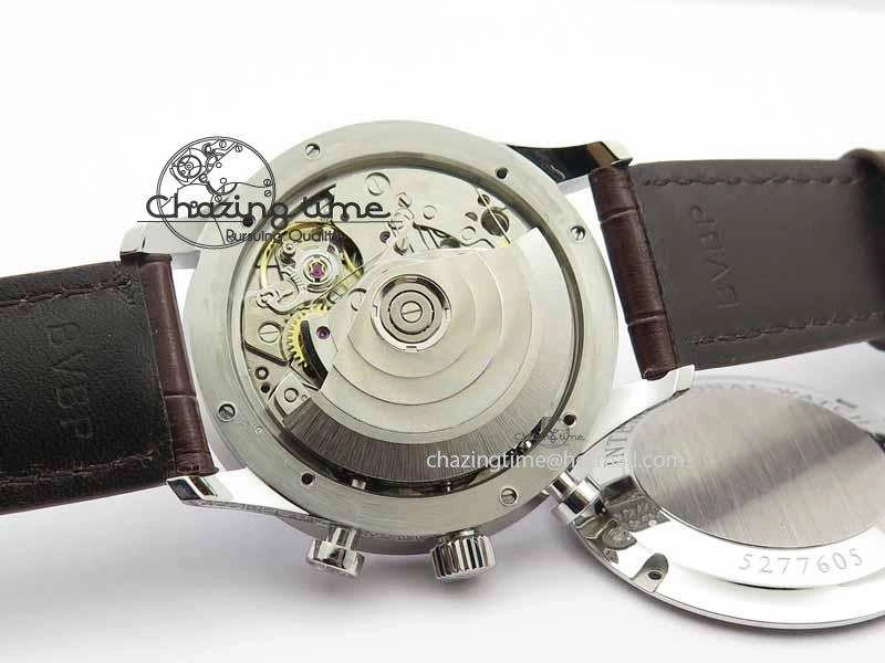 Portuguese IW3714 Diam ZF V2 1:1 Best Edition White Dial RG Numbers On Brown Leather Strap A79350 (Slim Movement)