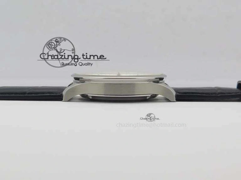 Portuguese IW371404 ZF V3 1:1 Best Edition SS Black Dial On Black Leather Strap A79350